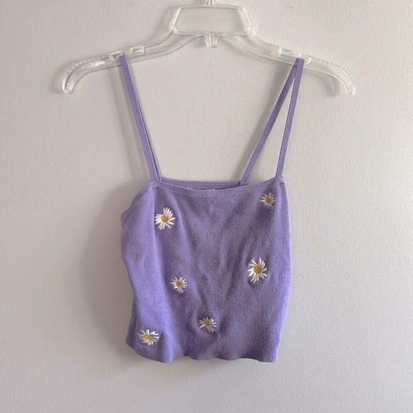Full Tilt Tops - Full Tilt daisy Y2K sweater crop tank top